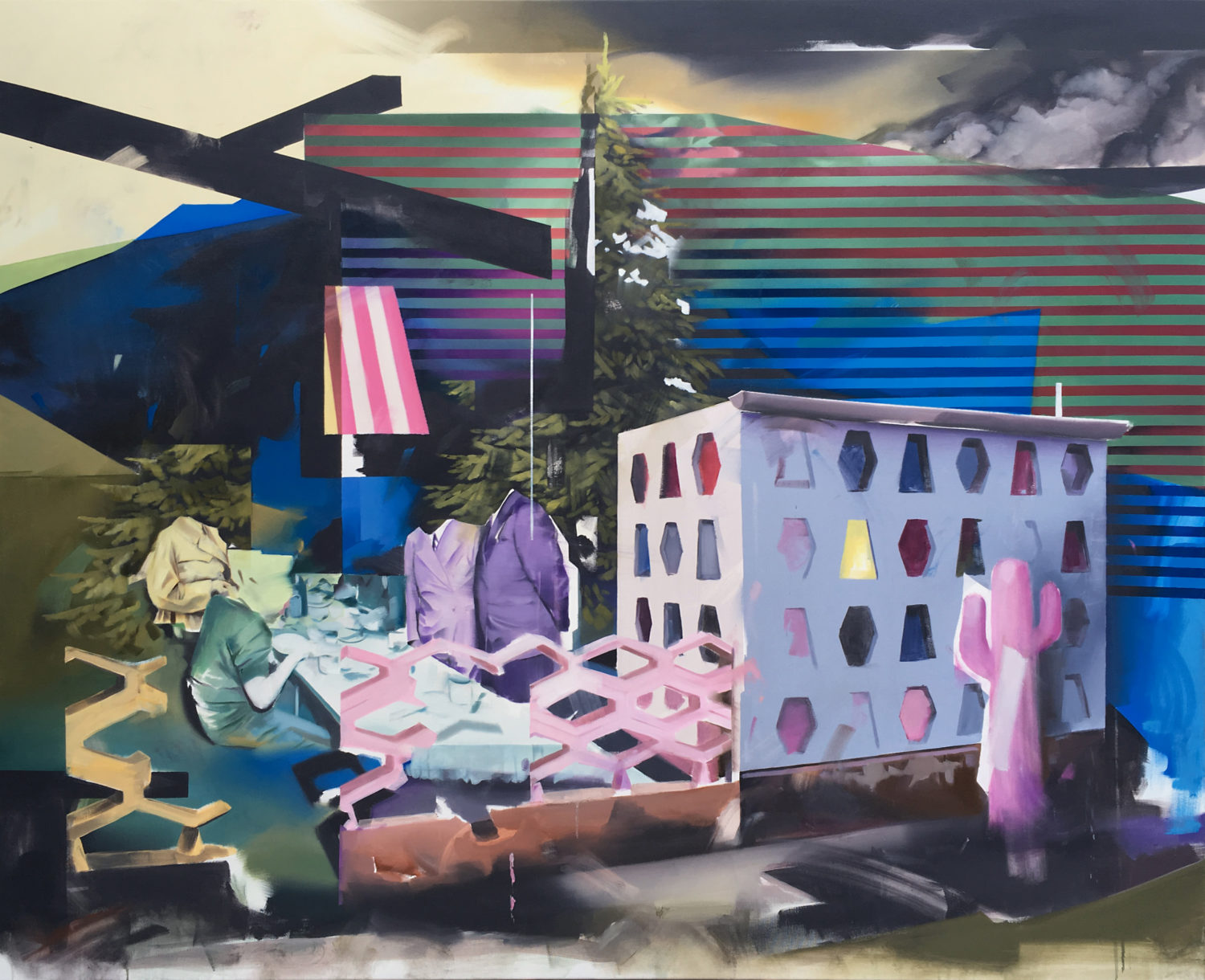 christoph_rode_zarte Oblaten zu dekadenten Tischen, Öl auf Leinwand (140x170cm) 2019_courtesyGalerieFreitag1830